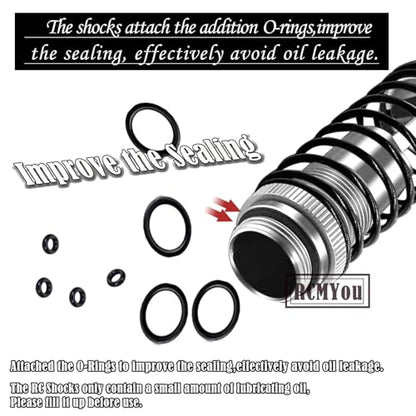 RC Shocks Absorber Upgrades Part for 1/10 Lasernut U4, Tenacity DB Pro,TENACITY TT Pro 4WD SCT,4PCS Aluminum Front Rear Big Bore RC Shocks Damper,90mm 100mm Metal Hop Ups,#LOS233011,Silver - color: Silver- 4pcs