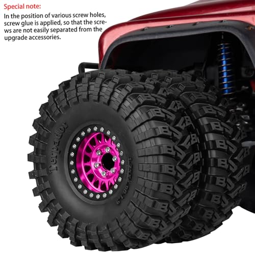 1.9 Dually Beadlock RC Wheel RC Tires for 1/10 SCX10 90046 AXI03007 TRX4 TRX6 VS4-10 Gen7 Gen8 MST CFX D90,Aluminum 1.9" Wheel Hub Rim RC Truck Tires 4pcs w/Adjustable Offset 4PCS Pink - color: Pink/Rc Wheel