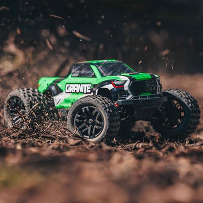 ARRMA 1/18 Granite GROM MEGA 380 Brushed 4X4 Monster Truck RTR, Green | RC Truck, Includes Battery & Charger, ARA2102T3 - color: Green