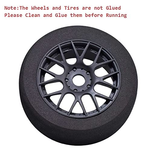 RC Wheels and Tires, 4Pcs 1/8 Off-Road EVA Foam Tires 17mm Hex Hubs Wheels Rim for Kyosho HSP HPI RC Racing Toy Car Trucks Crawlers, 1/8 RC Car Parts and Accessories - style: 1/8 88H Foam