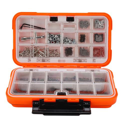 RC Screw Kit, 537 Pieces Stainless Steel M3 M4 Screws Nuts Bolts E Clips R Clips Pins O Rings Hex Wrenches for 1/8 1/10 /12/16 Scale RC Cars Trucks