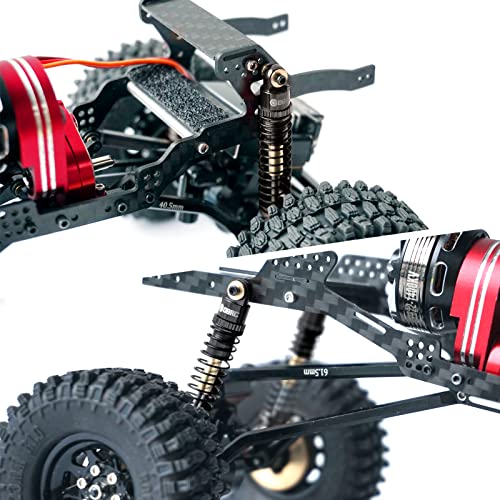 OGRC Shocks Absorber Aluminum Front & Rear Shock Damper RC Shocks for Axial SCX24 C10 JLU Deadbolt Gladiator Bronco Upgrade Parts (Black) - color: Black