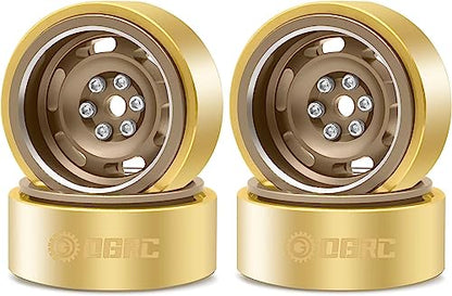 OGRC 1.0 Beadlock Wheels 3mm Negative Offset Wheel Rims 32g Heavy Crawler Wheels with Brass Wheel Rings for TRX4M SCX24 Axial AX24 FMS FCX24 1/18 1/24 RC Upgrade Parts - Bronze - color: Bronze