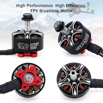 Surpass Hobby S2207 Brushless Motor 1950KV Shaft 5mm 6S Drone Motor for 5-6Inch Propeller RC Models FPV Quadcopter Multicopters - size: 1950kv, style: S2207-1pcs