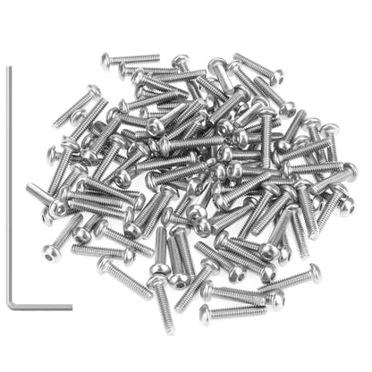 105 Pieces M2.5 x 12mm Button Head Socket Cap Screws, Thread Pitch 0.45mm, Sutemribor M2.5 Screws, 304 Stainless Steel, Fully Threaded, Silver - size: M2.5 x 12mm, style: Button Head