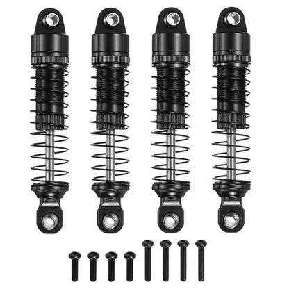 MECCANIXITY 4Pcs RC Shock Absorber 1/18 50mm Aluminum Threaded Front & Rear Shock Absorber Damper Assembled Set for 1/18 RC Car Crawler Racing Truck, Black - color: Black