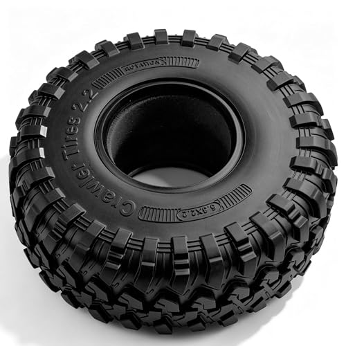 REDSPIDER 2.2 RC Crawler Tires with Foam Inserts, 4PCS 130mm Soft Rubber Mud Terrain Tires All Terrain Rock Crawler Tyres for 1/10 RC Crawler Car TRX4 SCX10 II III 90046 Capra Redcat Gen8