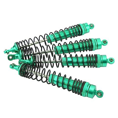 1/10 RC Shock Absorbers 150mm 135mm Aluminum Alloy 4mm Shaft 4-Piece Set, Adjustable Threaded Preload for Axial Ryft 4WD, OilFilled CoilOver Damping for Rock Crawling (Green) - color: Green