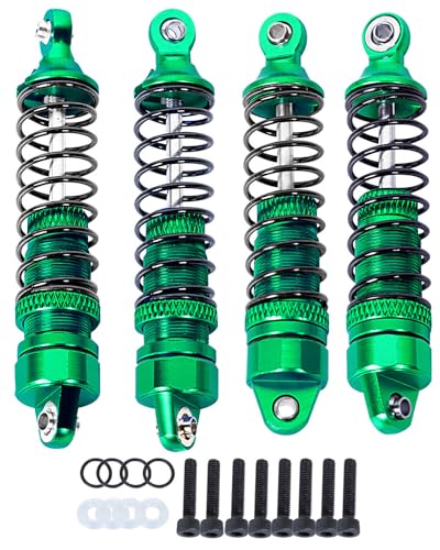Full Aluminum Big Bore RC Shocks Absorber Damper Upgrades Part for 1/18 Granite Grom Mega 380 Brushed 4x4 Monster Truck RTR,Front Rear Assembled Full Metal Shocks,4PCS Green - color: Green(4 pcs)