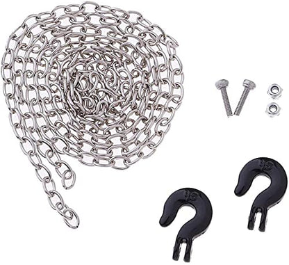 1/10 Scale Accessories Metal Tow Hook Chain Trailer Steel Tow Rope Buckle Kit U Shackles Parts Compatible with RC Crawler Car for Axial SCX10 TRX4 Tamiya (Hook Chain/Silver Kit) - color: Hook Chain/Silver Kit