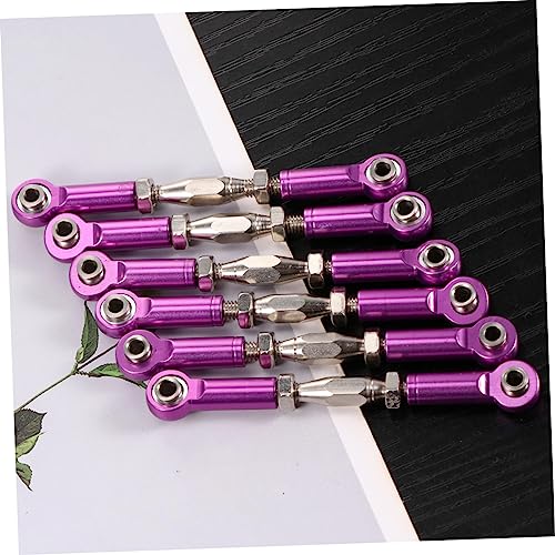6pcs Aluminum Turnbuckle Rod Linkages for Rc Buggy Turnbuckle Rod Linkage Bolts for Rc Car Upgrade Made of Metal Easy Install - color: Purple