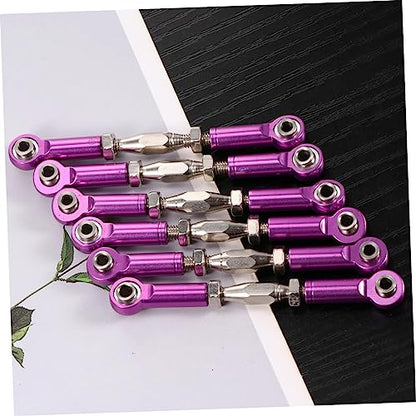 6pcs Aluminum Turnbuckle Rod Linkages for Rc Buggy Turnbuckle Rod Linkage Bolts for Rc Car Upgrade Made of Metal Easy Install - color: Purple