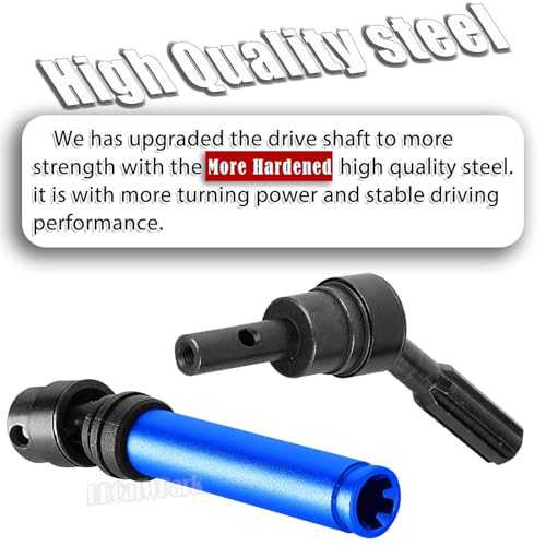 Aluminum Drive Shaft Axles Upgrades Part 1/8 Typhon 3S BLX(Mega 550),RC Steel #45 Front & Rear 4Pcs Driveshafts CVD w/Hex Hops Up,Navy Blue - color: Navy Blue - (4pcs Drive Shafts)