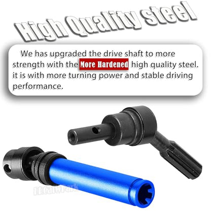 Aluminum Drive Shaft Axles Upgrades Part 1/8 Typhon 3S BLX(Mega 550),RC Steel #45 Front & Rear 4Pcs Driveshafts CVD w/Hex Hops Up,Navy Blue - color: Navy Blue - (4pcs Drive Shafts)