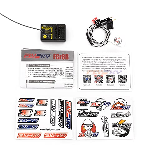 Flysky FGR8B IPX4 2.4GHz 8CH PWM PPM i-Bus Output Receiver | For AFHDS 3 Transmitters RF Modules PL18 NB4 /NB4 Lite FRM302 RC Car Boat