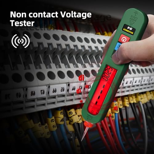 AC Rechargeable Voltage Tester Pen 12-300V Large Screen Single Pole Electrical Leak Tester with Audible and Visual Alarm Live Wire Phase Detector with Flashlight