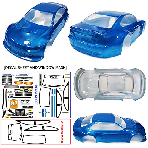 1/10 Scale E92 Style RC LEXAN Body Shell Replacement for Drift Racing Touring On-Road Car Width 200mm with Decal Sheet(Blue) - color: Blue