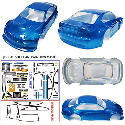 1/10 Scale E92 Style RC LEXAN Body Shell Replacement for Drift Racing Touring On-Road Car Width 200mm with Decal Sheet(Blue) - color: Blue