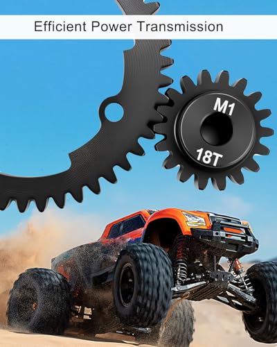 Hardened Steel 46T Spur Gear 1 Mod ＆ 18T Motor Pinion Gear, Fit for Traxxas 1/5 X-Maxx 1/7 XO-1 1/10 Maxx/E-Revo 2.0 VXL Replace #6447