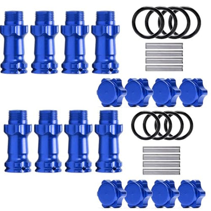 Aluminum 17mm Wheel Hub Hex 30MM Extension Adapter with Pins + O Ring for 1/8 HSP RC Hobby Car Buggy Monster Truck 2 Sets(Navy Blue) - color: Navy Blue
