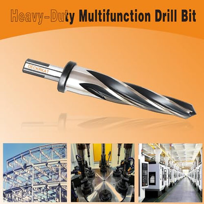 5-Piece 3/8", 1/2", 5/8", 3/4", 1" Reamer Drill Bit for Metal, M2 HSS Taper Reamer for Steel, Alloy, Wood, Plastic to Align, Enlarge Holes – 5-Spiral Flutes, 1/2" Non-Slip Shank, Construction Reamer. - size: 5 Piece Reamer Kit