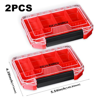 Geinxurn IPX4 Waterproof Small Storage Parts Organizer, Small Parts Case with Removable Dividers, Screwdriver Bit Set Box(2 Boxes) - size: 2pcs Box