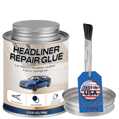 Car Headliner Glue, 3.53OZ, Upholstery Adhesive, Strong Automotive Interior Glue with Brush, Transparent Repair Car Headliner, Suitable for Fabric and Leather, - color: Transparent