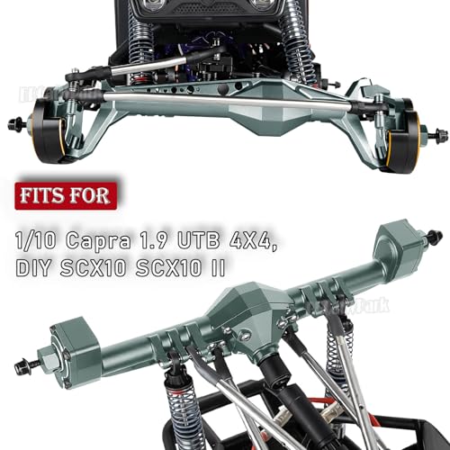 Front Rear Portal Axles Upgrades Part for 1/10 Capra 1.9 UTB 4X4,DIY SCX10 SCX10 II,RC Aluminum Alloy Front Rear Axle RC Crawler Car,1/10 Capra 1.9 UTB & SCX10,Titanium - color: Titanium - (Portal Axles)