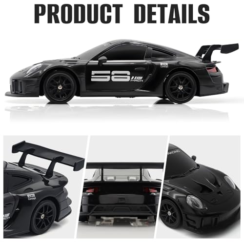 RC Drift Car, 1:24 4WD Remote Control Cars Vehicle with LED Light,2.4GHz 20KM/H High Speed RC Cars with Two Batteries & Drifting Tires Racing Sport Toy for Adults Boys Girls Kids Black - color: Black