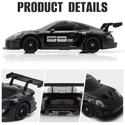 RC Drift Car, 1:24 4WD Remote Control Cars Vehicle with LED Light,2.4GHz 20KM/H High Speed RC Cars with Two Batteries & Drifting Tires Racing Sport Toy for Adults Boys Girls Kids Black - color: Black