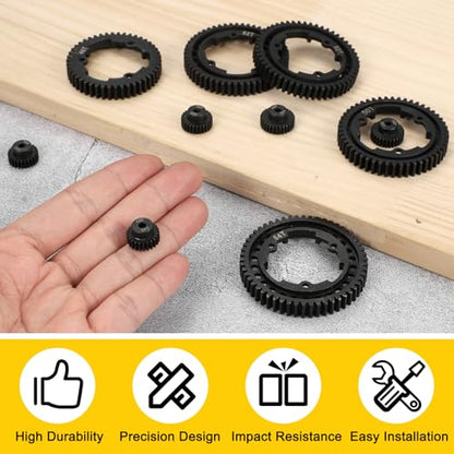 MECCANIXITY 48P Hardened Steel Pinion Gear, 24T 3.175mm Shaft Metal Motor Gear with Hex Key for RC Brushless Brush Motor Model Car Replace(Black) - size: 24T