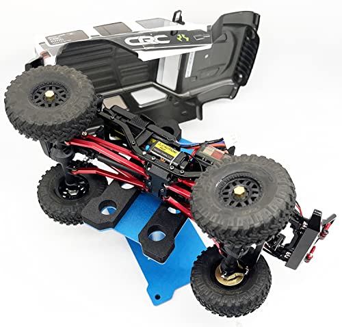 RC Car Work Stand Mat Repair Workstation Aluminum 360 Rotation Height Body Mounts for 1/16 1/18 1/24 SCX24 TRX4M Scale Cars Trucks RC car Display Stand (Blue) - color: Blue