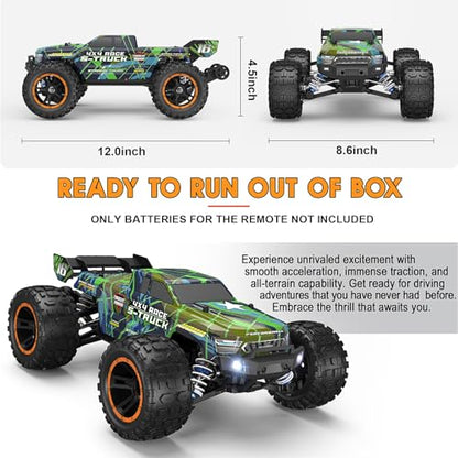 HAIBOXING 16890SA 1/16 Scale 4WD Brushless RC Truck Max 40 MPH Fast RC Cars | All Terrains, RC Car with Independent ESC, 4X4 Off-Road Semi-Truck for Boys and Adults; 3S Battery Applicable (not Included). - color: 16890sa Green