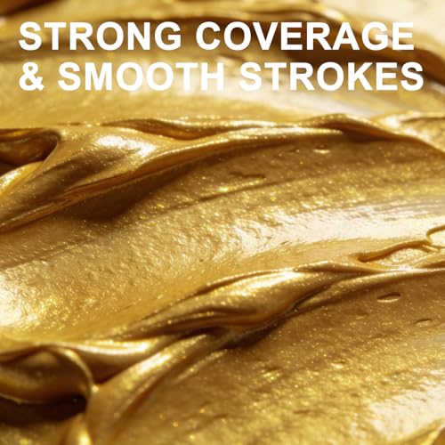 ABEIER Metallic Golden Yellow Acrylic Paint, 1L / 33.9 oz, Bulk Heavy Body Gold Leaf Paint, Acid-Free & Quick-Drying Gold Paint for Canvas, Wood, Metal, Furniture, DIY Crafts