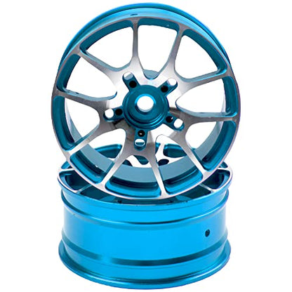 Aluminum Alloy 1/10 On-Road Racing Touring Drift Car Wheel Rims 12mm Hex Hub 26mm Width Compatible with Tamiya TT01 Kyosho RedCat Sakura D4 XIS HSP 1/10 RC Car (Blue) - color: Blue