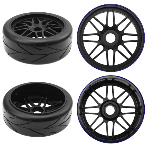 17mm Hex 1/8 RC Buggy Tires & Wheels with Foam Inserts Compatible with Arrma Typhon 6S 3S Talion 6S BLX Team Losi 8IGHT HPI 1/8 Off Road RC Buggy, Tire OD 105mm