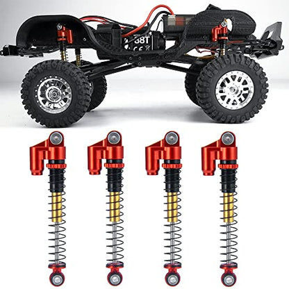 RCLIONS RC Shocks 48mm Adjustable Absorber Damper for All 1:24th Axial SCX24 Deadbolt Base Camp Gladiator RC Crawler Car Upgrades - color: Red
