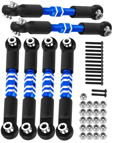 RC Aluminum Adjustable Turnbuckles Camber Links Toe Link Upgrades Part for 1/10 Senton/Granite/Vorteks 3S BLX(Mega 550).Alloy Adjustable Turnbuckles Hops Up.Navy Blue(6PCS) - color: Blue(for 1/10)