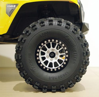 348g Weighted RC 2.2 Beadlock Wheels & Tire Set (4-Piece) Upgrades Accessories Rims for 1/10 SCX10 Wheels TRX4RC4WD and D90 RC Crawler Axial Remote Control Car 4pcs (White Black) - color: White Black