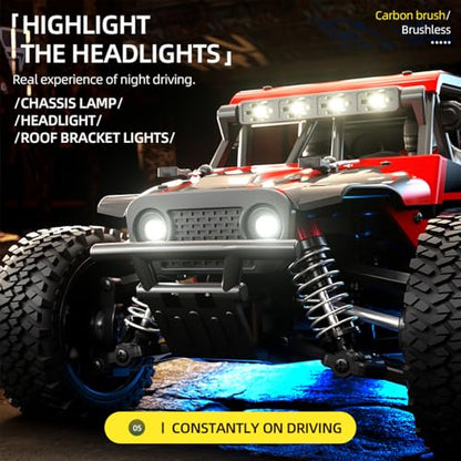 SG202 MAX Remote Controlled Car for Adults 55 km/h with Carry Bag, 1:20 4WD Off Road Race Buggy, Brushless Motor, RC High Speed Offroad Drift Racing Car, 3 Batteries (Red) - color: 37mph, 1/20, Sg202max