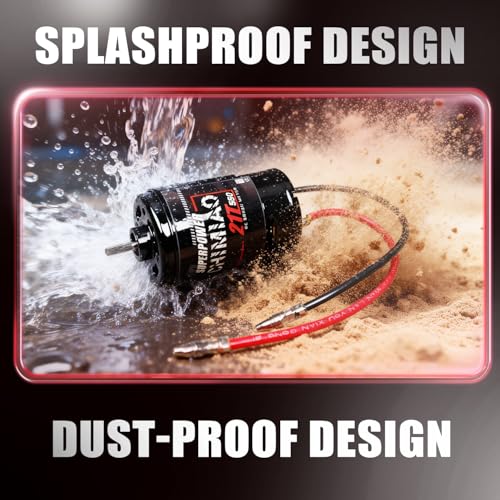RS550 Brushed RC Motor for Traxxas Titan 12T 550 Motor Rustler Traxxis Stampede Arrma Gorgon Slash 2wd Motor Traxxas Stampede 1/10 Scale RC Truck Motor Upgrade Replacement Parts Rips(12T)