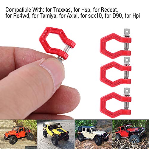 RC Trailer Buckle, Metal 4-Piece Set for Off-Road RC Crawler Lock Catch, Strong Tow Shackle for RC Enthusiasts