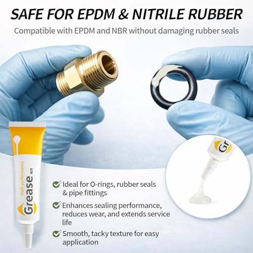 2oz Silicone Grease Lubricant for O-Rings, Plumbing, Faucet, Waterproof Multi-Purpose Silicone Grease for Rubber Seals, Gaskets, Water Filter, Pool Equipment, Appliance Maintenance