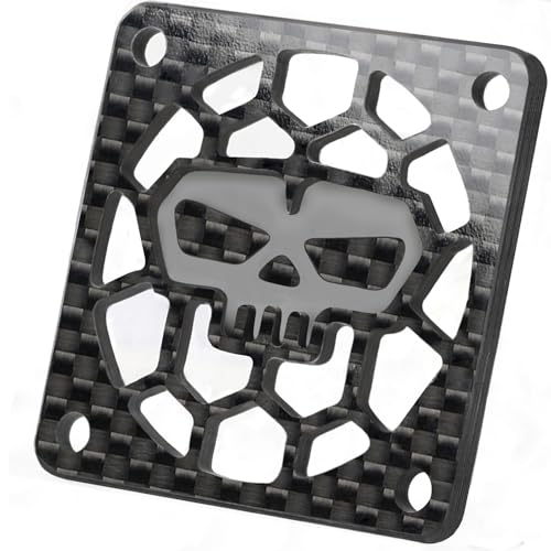 30mm×30mm Carbon Fiber RC Cooling Fan Cover - Universal Brushless Motor/ESC Fan Heatsink Guard Shield Shroud- for RC Cars, Trucks, Drones (Skull Style) - style: 30mm / Skull Style