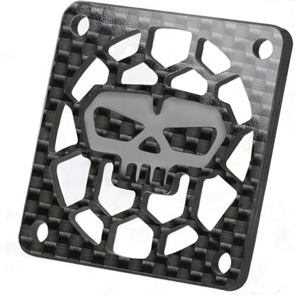 30mm×30mm Carbon Fiber RC Cooling Fan Cover - Universal Brushless Motor/ESC Fan Heatsink Guard Shield Shroud- for RC Cars, Trucks, Drones (Skull Style) - style: 30mm / Skull Style