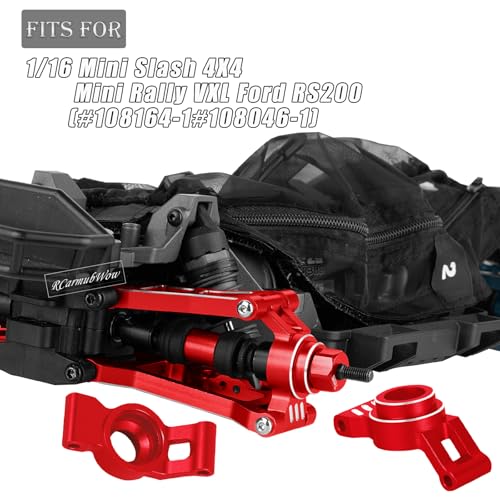 RC Upgrade Parts for Mini Slash 4X4,Mini Rally VXL Ford RS200(#108164-1#108046-1),RC Driveshafts CVD,A Arms,Caster Block Set,Steering,Turnbuckles Links,Dirt Resist Guard Cover,Red - color: Red(1set)