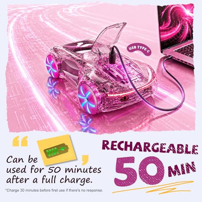 AEROQUEST Pink Hand Controlled RC Cars for Girls | Remote Control Stunt Drift USB-C Charging Light Spray Sound Gesture Sensing Spotrs Birthday Holiday Gifts 2.4GHz 4WD - color: Pink