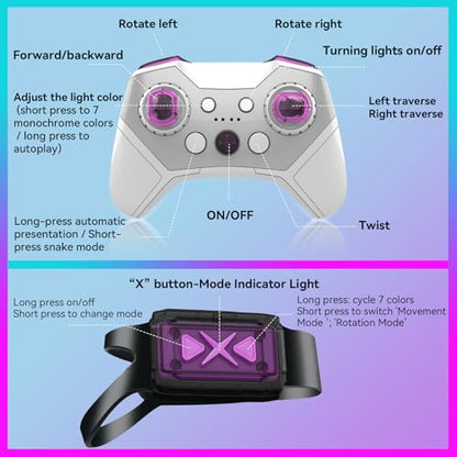 AEROQUEST Purple Gesture Control RC Twist Car with Lights, Gift for Kids 6+ | 360° Spins Action Rechargeable Up to 60-Min Playtime All-Terrain Performance Durable Shock-Absorbing Wheels - color: Purple