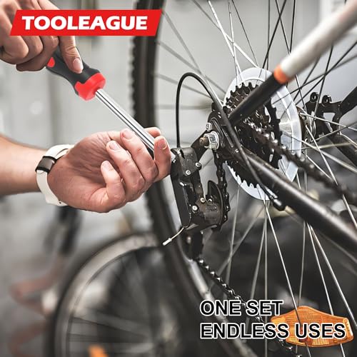 TOOLEAGUE 7Pcs SAE Nut Driver Set | 3/16, 1/4, 5/16, 11/32, 3/8, 7/16, 1/2 Inch, 3.5 Inch(1 Inch Hollow,2.5 Inch Solid) Shaft Nut Driver with Pass Through Design