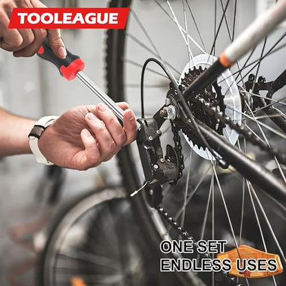 TOOLEAGUE 7Pcs SAE Nut Driver Set | 3/16, 1/4, 5/16, 11/32, 3/8, 7/16, 1/2 Inch, 3.5 Inch(1 Inch Hollow,2.5 Inch Solid) Shaft Nut Driver with Pass Through Design